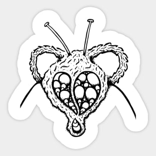 Ugly Looking Inscet Head Doodle Art Sticker